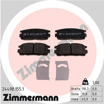Sada brzdových destiček, kotoučová brzda ZIMMERMANN 24498.155.1