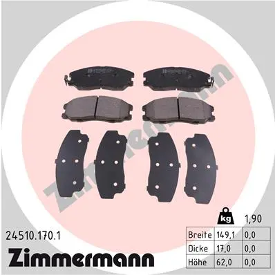 Sada brzdových destiček, kotoučová brzda ZIMMERMANN 24510.170.1