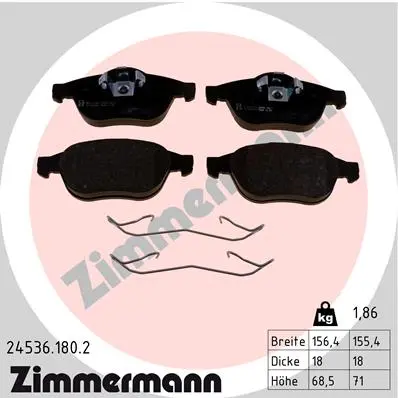 Sada brzdových destiček, kotoučová brzda ZIMMERMANN 24536.180.2