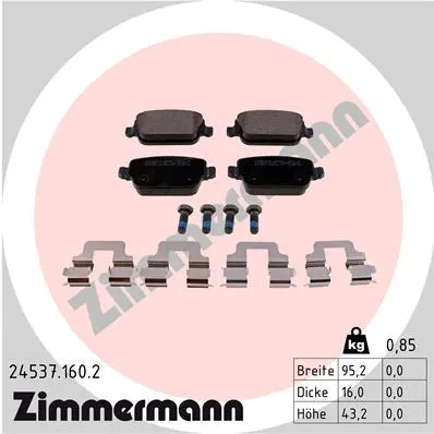 Sada brzdových destiček, kotoučová brzda ZIMMERMANN 24537.160.2