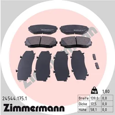 Sada brzdových destiček, kotoučová brzda ZIMMERMANN 24544.175.1