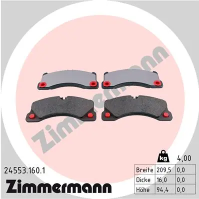 Sada brzdových destiček, kotoučová brzda ZIMMERMANN 24553.160.1