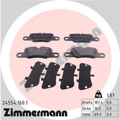 Sada brzdových destiček, kotoučová brzda ZIMMERMANN 24554.160.1