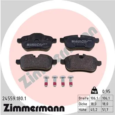 Sada brzdových destiček, kotoučová brzda ZIMMERMANN 24559.180.1