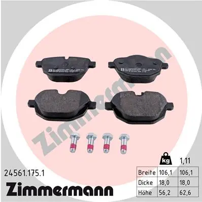 Sada brzdových destiček, kotoučová brzda ZIMMERMANN 24561.175.1