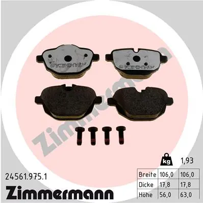 Sada brzdových destiček, kotoučová brzda ZIMMERMANN 24561.975.1
