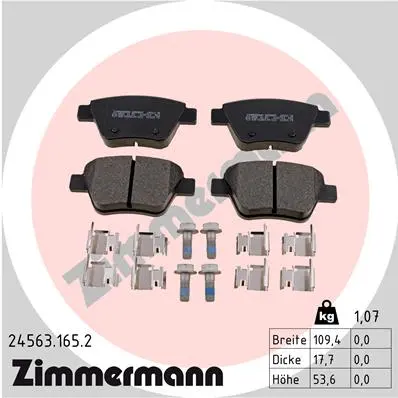 Sada brzdových destiček, kotoučová brzda ZIMMERMANN 24563.165.2