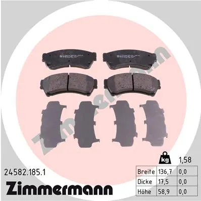 Sada brzdových destiček, kotoučová brzda ZIMMERMANN 24582.185.1