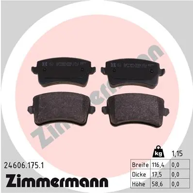Sada brzdových destiček, kotoučová brzda ZIMMERMANN 24606.175.1