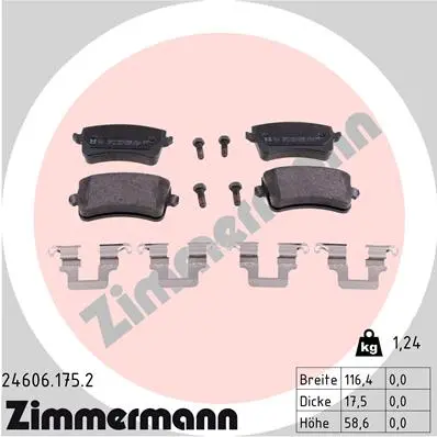 Sada brzdových destiček, kotoučová brzda ZIMMERMANN 24606.175.2