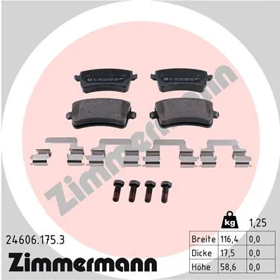 Sada brzdových destiček, kotoučová brzda ZIMMERMANN 24606.175.3