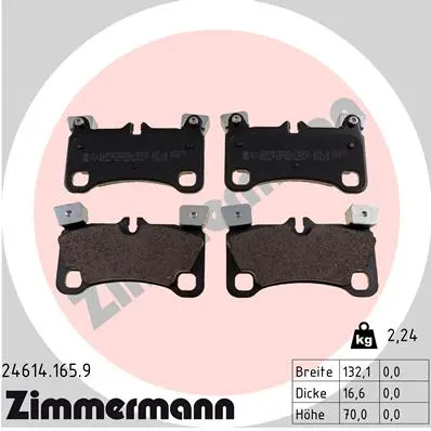 ZIMMERMANN Sada brzdových destiček, kotoučová brzda 246141659