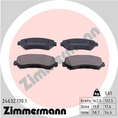 Sada brzdových destiček, kotoučová brzda ZIMMERMANN 24632.170.1