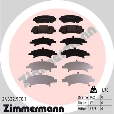Sada brzdových destiček, kotoučová brzda ZIMMERMANN 24632.970.1