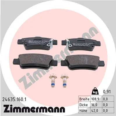 Sada brzdových destiček, kotoučová brzda ZIMMERMANN 24635.160.1