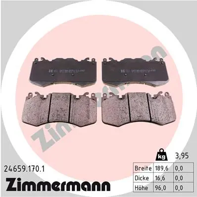 Sada brzdových destiček, kotoučová brzda ZIMMERMANN 24659.170.1