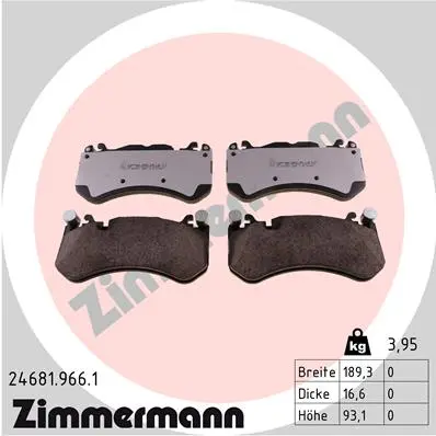 ZIMMERMANN Sada brzdových destiček, kotoučová brzda 246819661