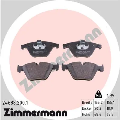 Sada brzdových destiček, kotoučová brzda ZIMMERMANN 24688.200.1