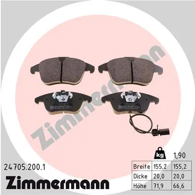 Sada brzdových destiček, kotoučová brzda ZIMMERMANN 24705.200.1