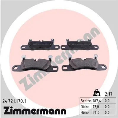 Sada brzdových destiček, kotoučová brzda ZIMMERMANN 24721.170.1