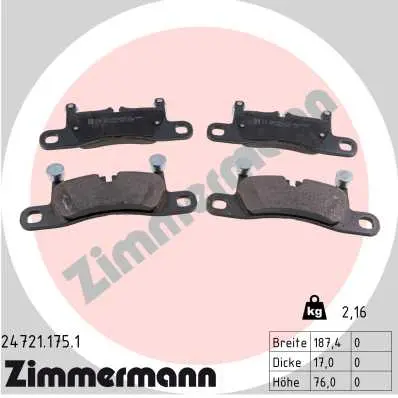 Sada brzdových destiček, kotoučová brzda ZIMMERMANN 24721.175.1