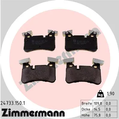 Sada brzdových destiček, kotoučová brzda ZIMMERMANN 24733.150.1
