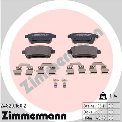 ZIMMERMANN Sada brzdových destiček, kotoučová brzda 248201602