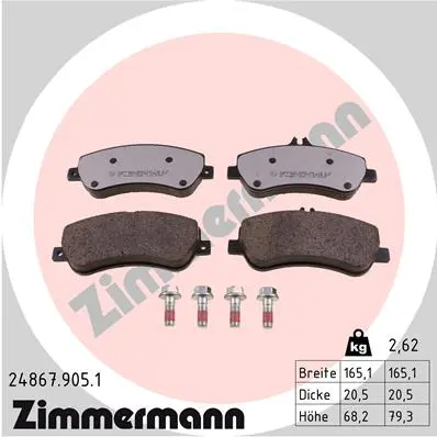 Sada brzdových destiček, kotoučová brzda ZIMMERMANN 24867.905.1