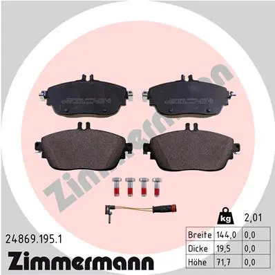 Sada brzdových destiček, kotoučová brzda ZIMMERMANN 24869.195.1