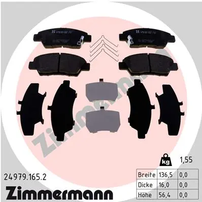 Sada brzdových destiček, kotoučová brzda ZIMMERMANN 24979.165.2