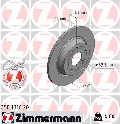 Brzdový kotouč ZIMMERMANN 250.1316.20