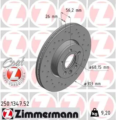 ZIMMERMANN Brzdový kotouč 250134752