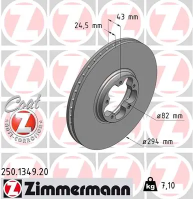 Brzdový kotouč ZIMMERMANN 250.1349.20