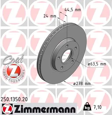 Brzdový kotouč ZIMMERMANN 250.1350.20