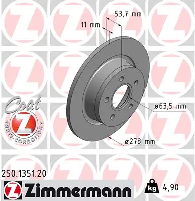 Brzdový kotouč ZIMMERMANN 250.1351.20