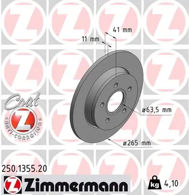 Brzdový kotouč ZIMMERMANN 250.1355.20