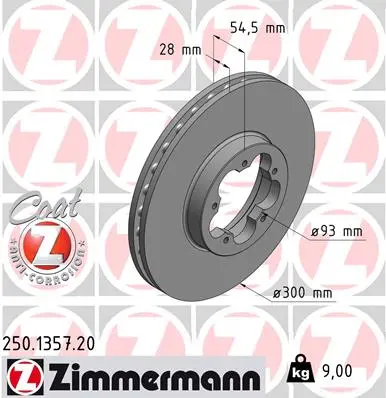 Brzdový kotouč ZIMMERMANN 250.1357.20