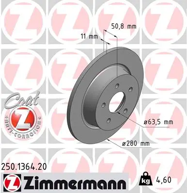Brzdový kotouč ZIMMERMANN 250.1364.20