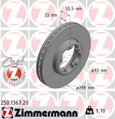 Brzdový kotouč ZIMMERMANN 250.1367.20