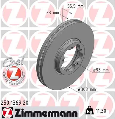 Brzdový kotouč ZIMMERMANN 250.1369.20