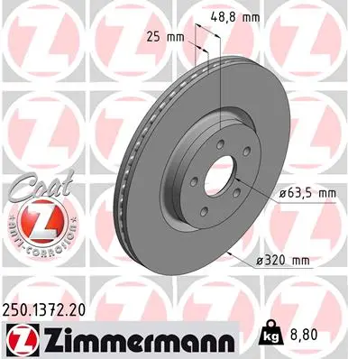 Brzdový kotouč ZIMMERMANN 250.1372.20