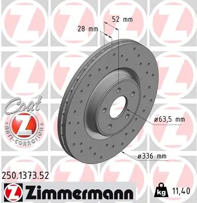Brzdový kotouč ZIMMERMANN 250.1373.52