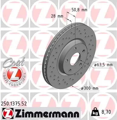 Brzdový kotouč ZIMMERMANN 250.1375.52