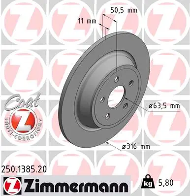 Brzdový kotouč ZIMMERMANN 250.1385.20