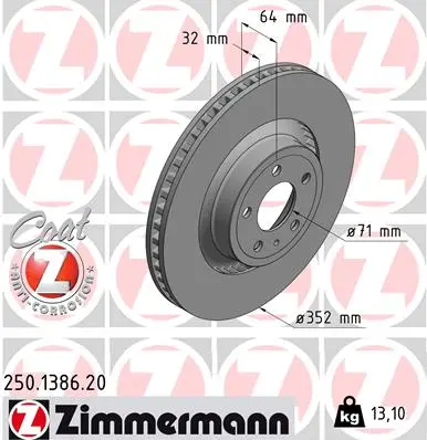 Brzdový kotouč ZIMMERMANN 250.1386.20
