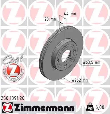 ZIMMERMANN Brzdový kotouč 250139120