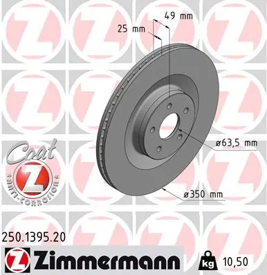 Brzdový kotouč ZIMMERMANN 250.1395.20