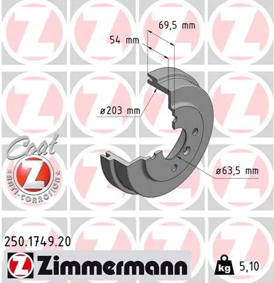 Brzdový buben ZIMMERMANN 250.1749.20