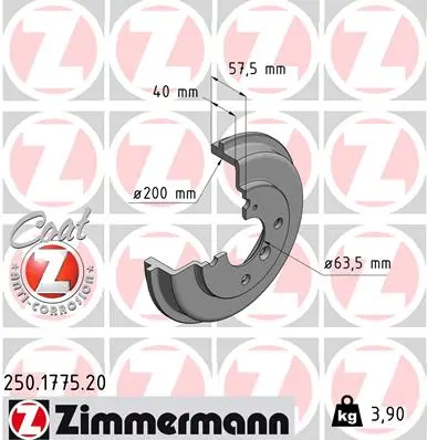 Brzdový buben ZIMMERMANN 250.1775.20