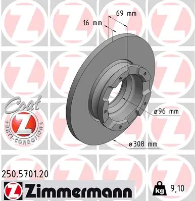 ZIMMERMANN Brzdový kotouč 250.5701.20